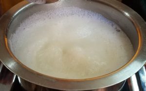 Boil milk for kheer